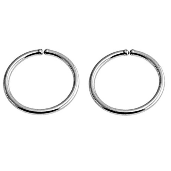 Sol and Venus Jewelry - Sterling Silver Multi Size Open Piercing Hoops Cartilage Helix Tragus Handmade